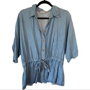 Marc New York Denim Collared Botton Down Top